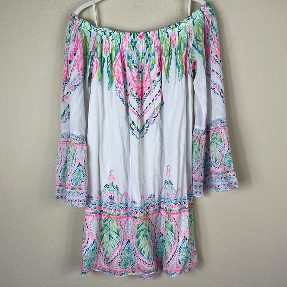 Lilly Pulitzer Nevie Off Shoulder Dress in Coconut Coast Size Small - Picture 6 of 8